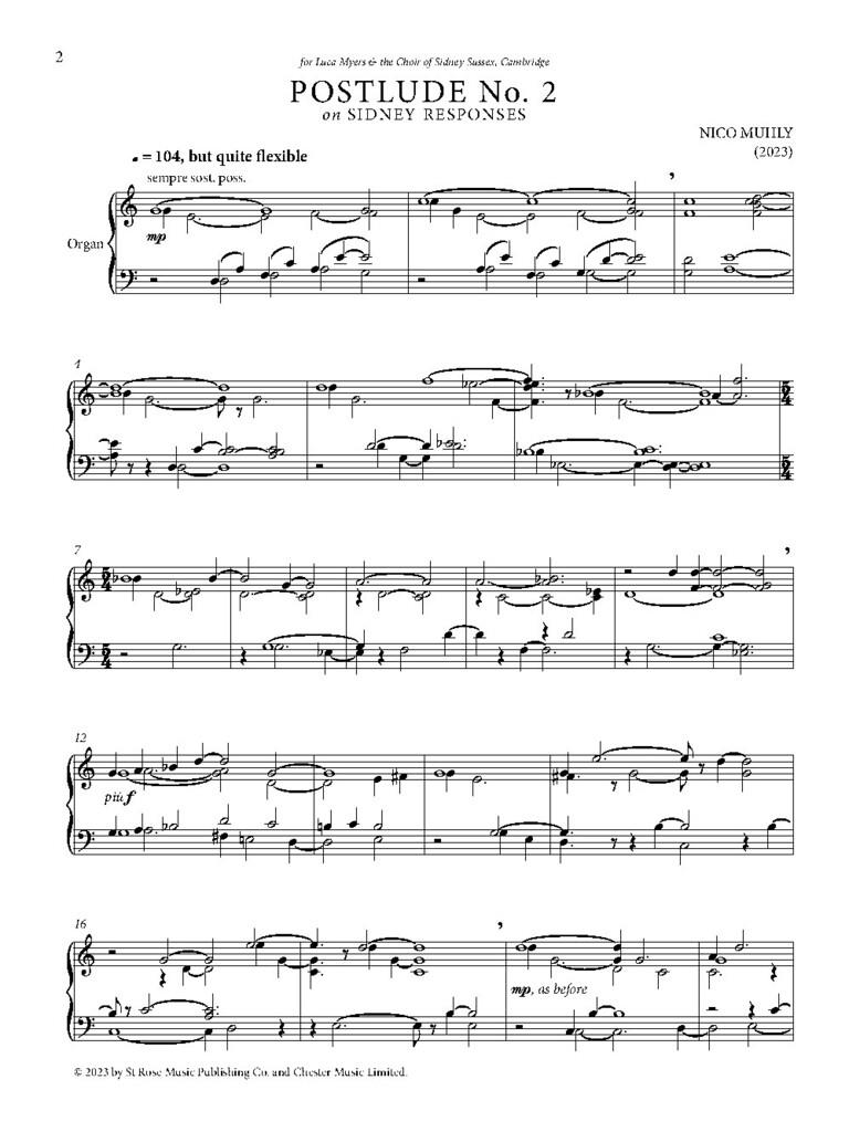 Postlude No. 2 on Sidney Responses