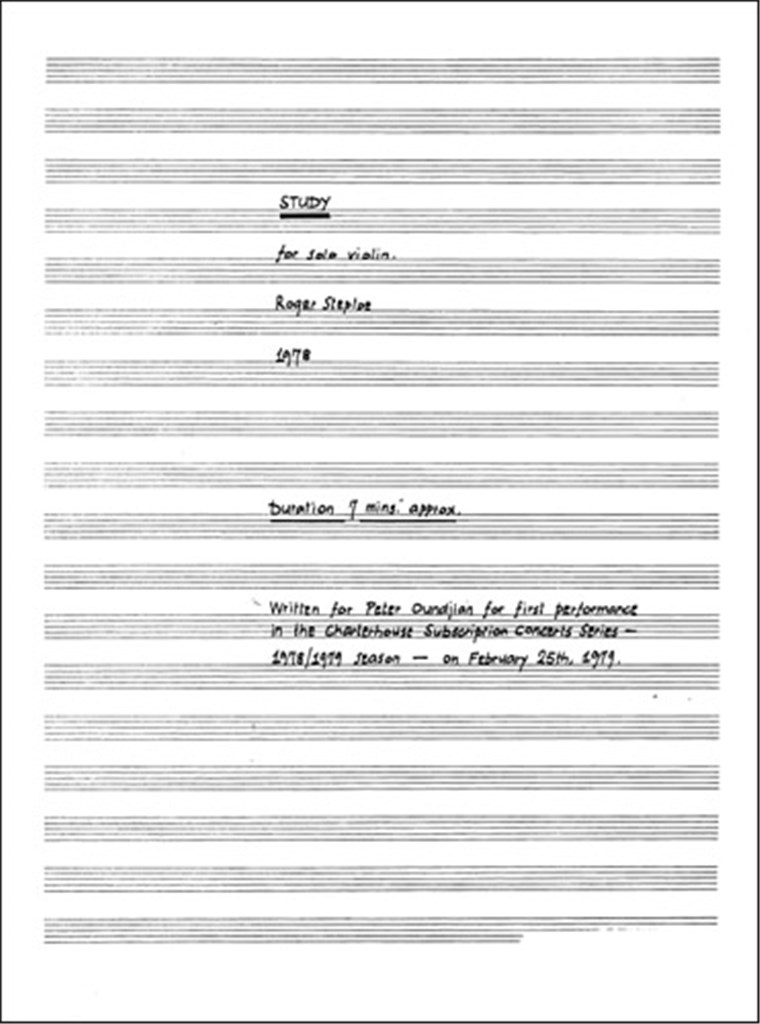 Study For Solo Violin