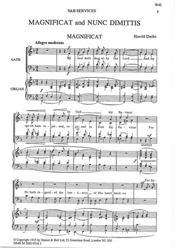 Magnificat and Nunc Dimittis In F