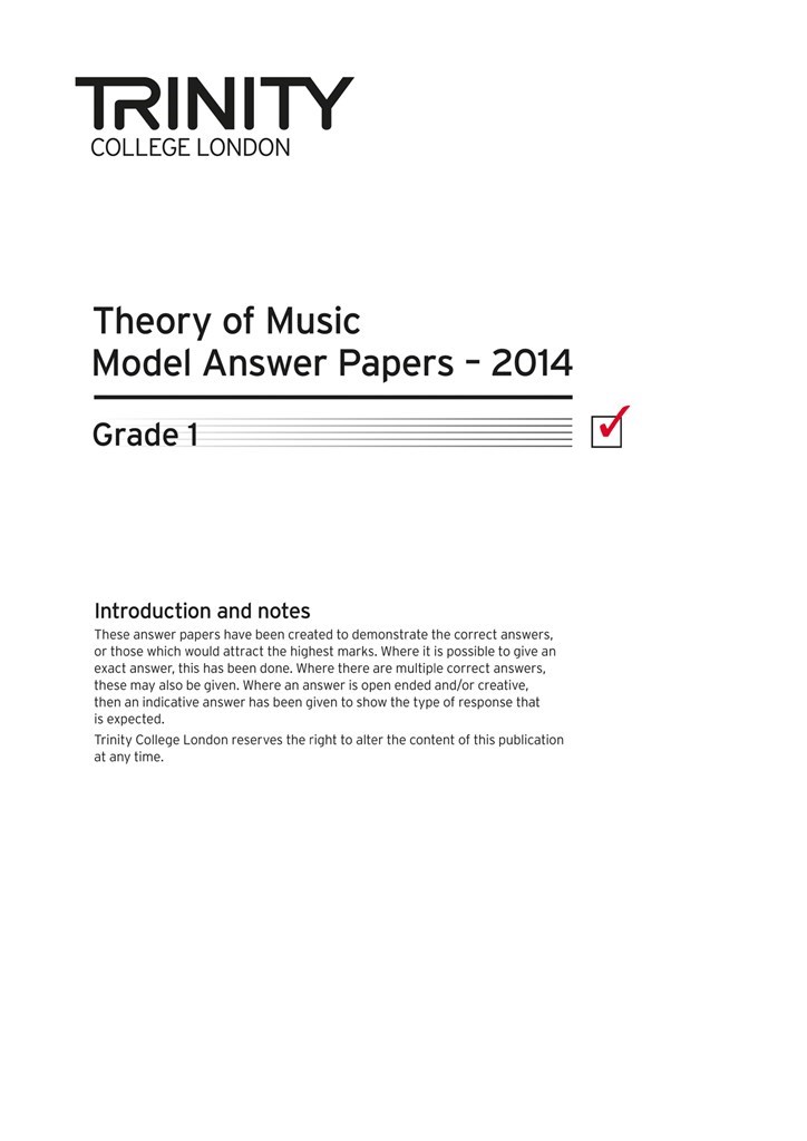 Theory Model Answer Papers Grade 1 2014