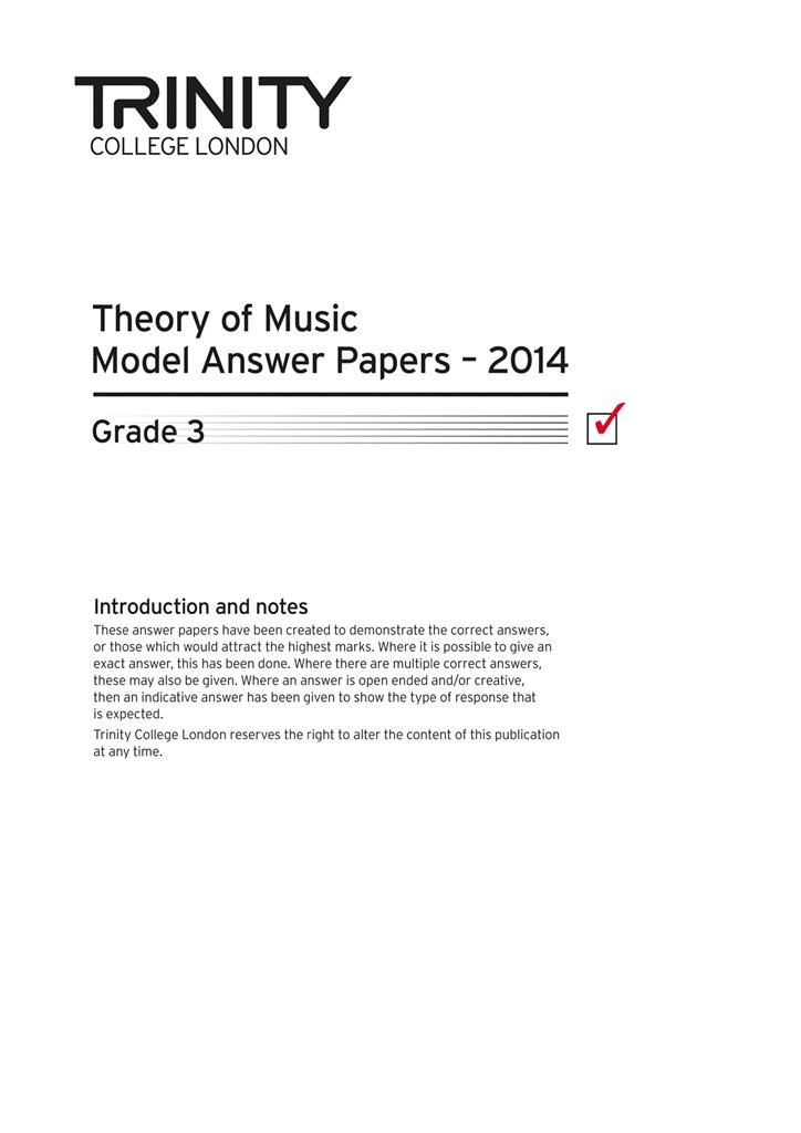 Theory Model Answer Papers Grade 3 2014