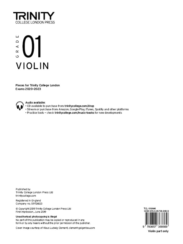 Violin 2020-2023. Grade 1