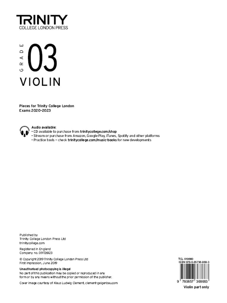 Violin 2020-2023. Grade 3