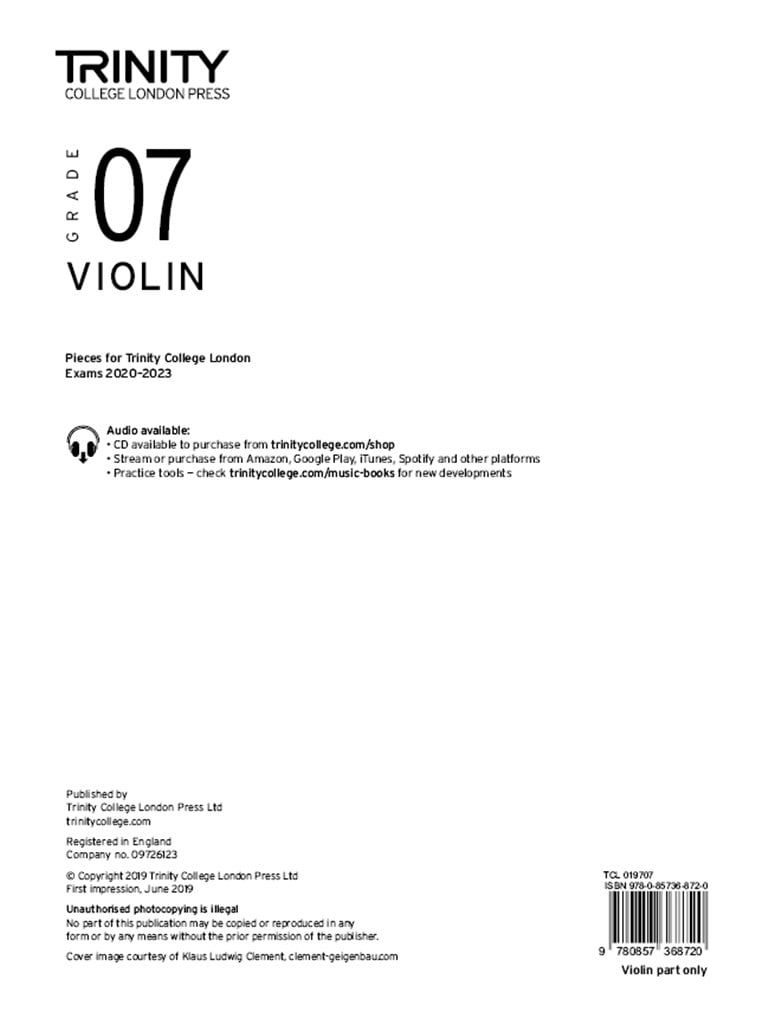 Violin 2020-2023. Grade 7