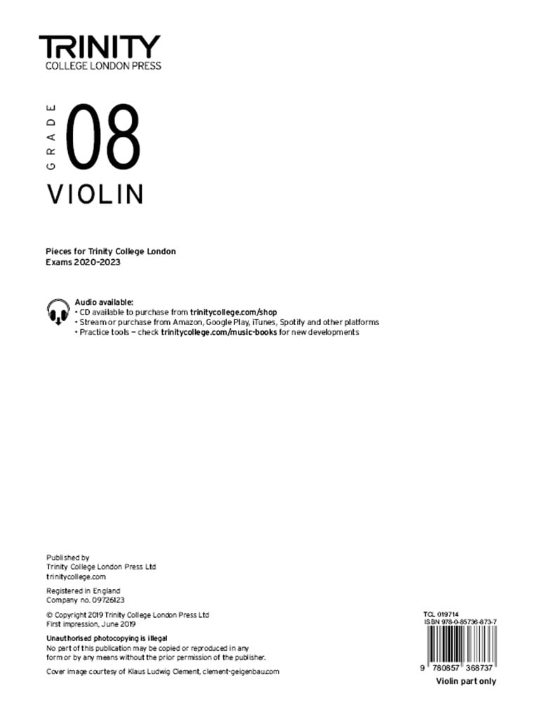 Violin 2020-2023. Grade 8