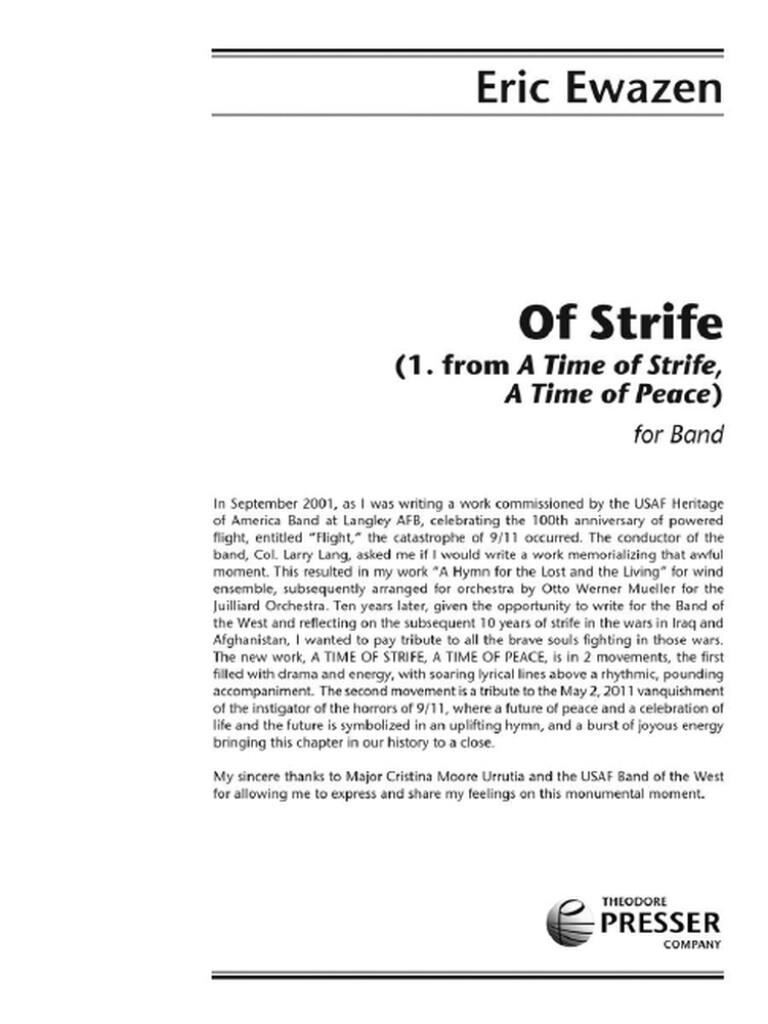 Of Strife (1. From A Time Of Strife)
