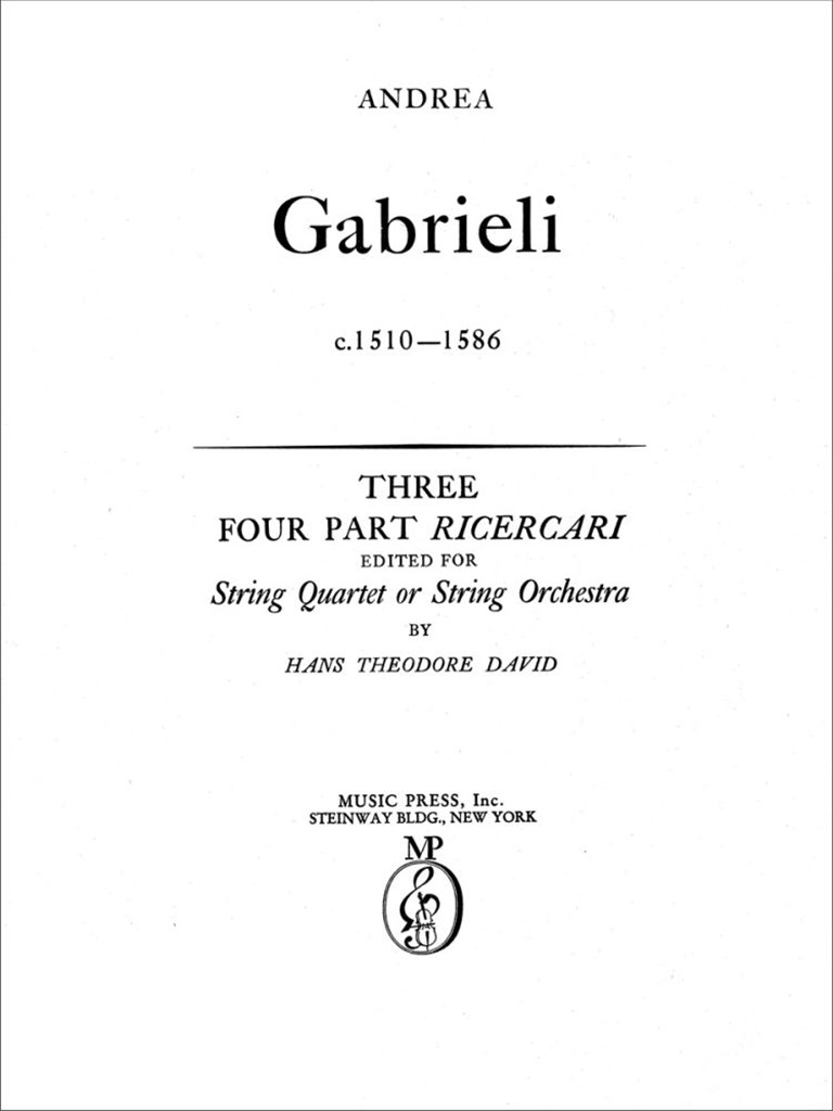 Three Four-Part Ricercare
