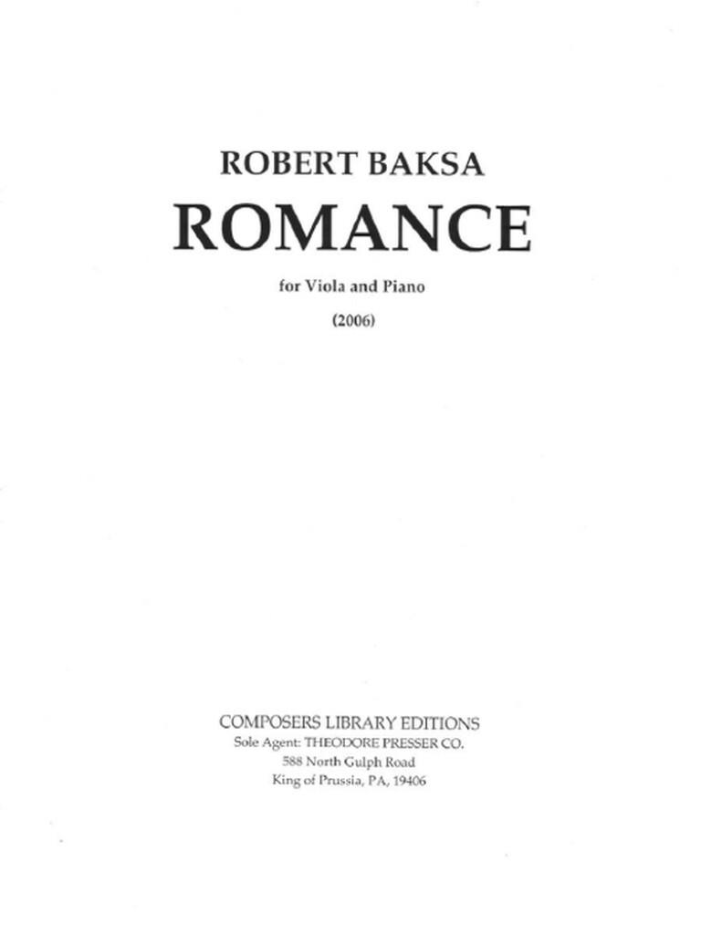 Romance for Viola and Piano