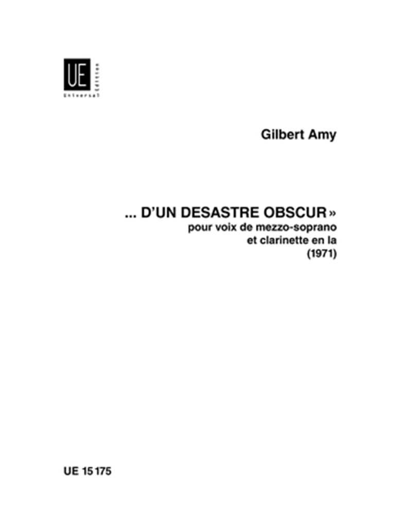 D'un désastre obscur