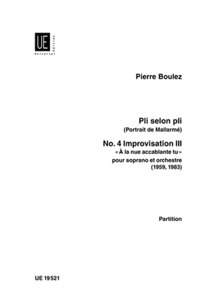 Improvisation III, Nr. 4 aus Pli selon pli