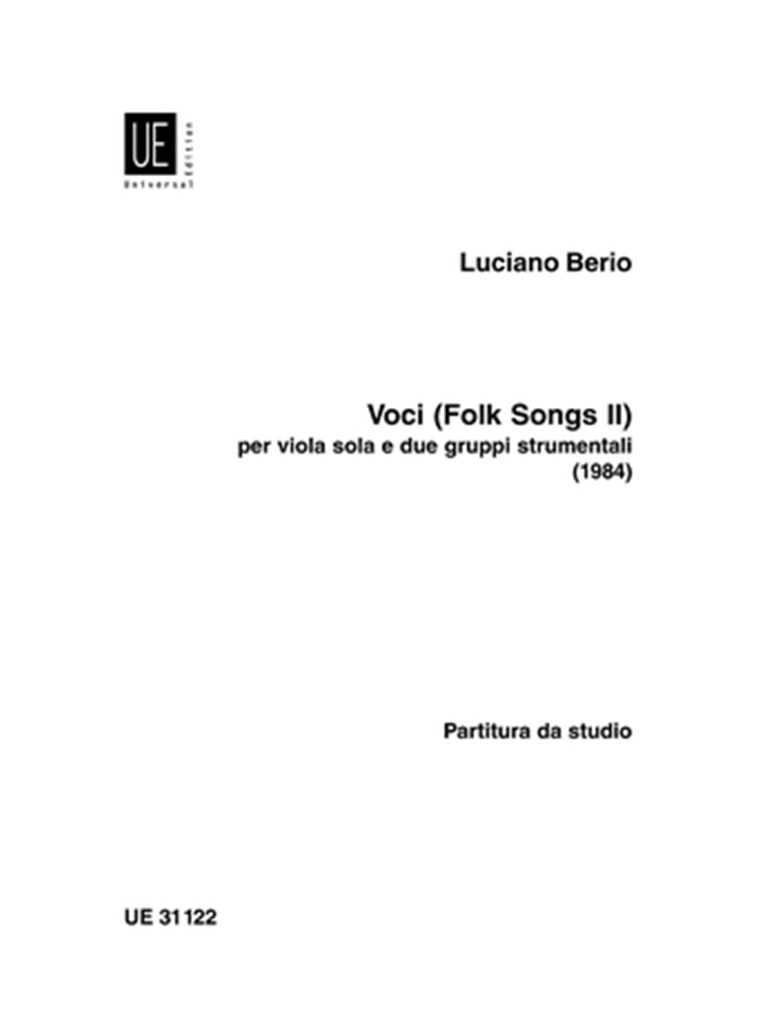 Voci (Folksongs II)