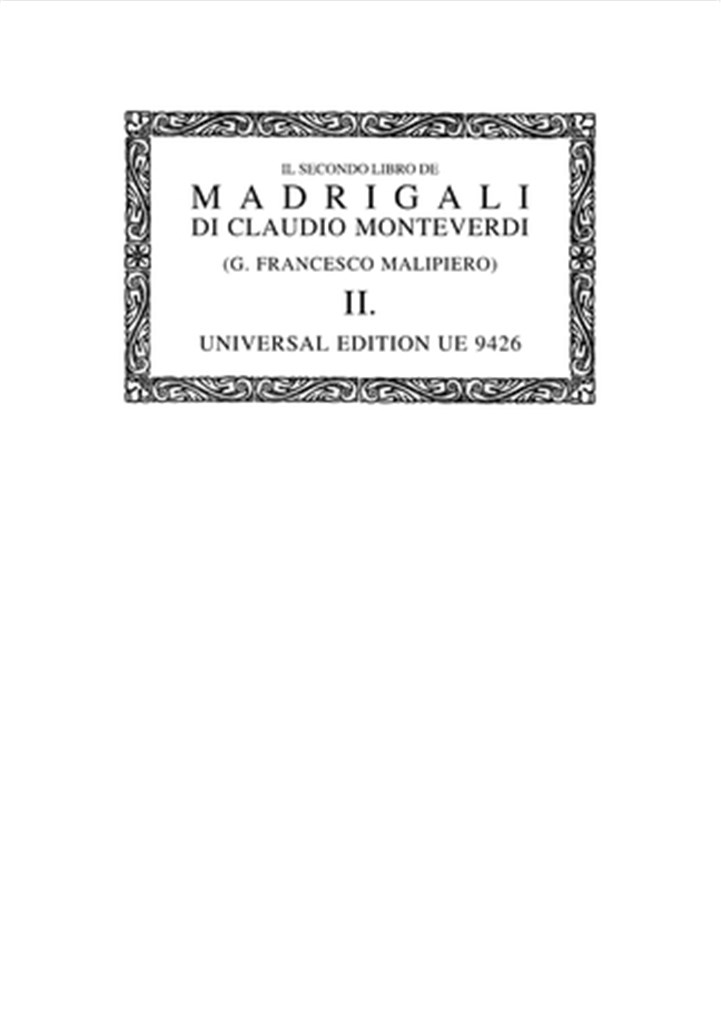 II secondo libro de Madrigali