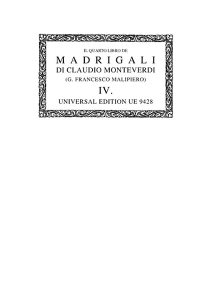 II quarto libro de Madrigali