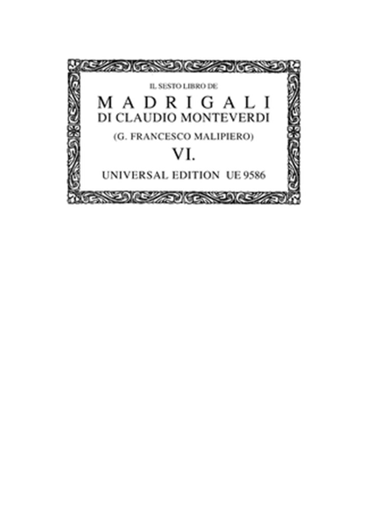 II sesto libro de Madrigali