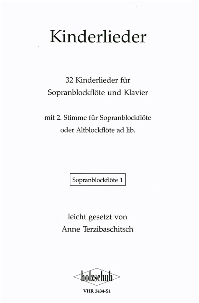 Kinderlieder für Sopranblockflöte und Klavier