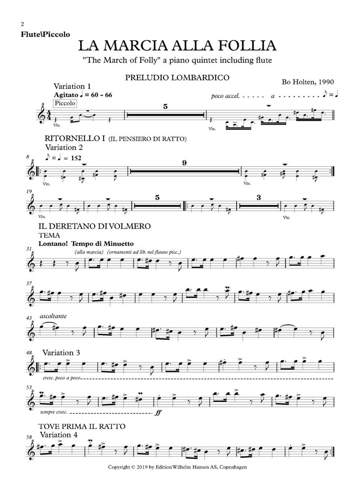 La Marcia alla Follia (Parts)