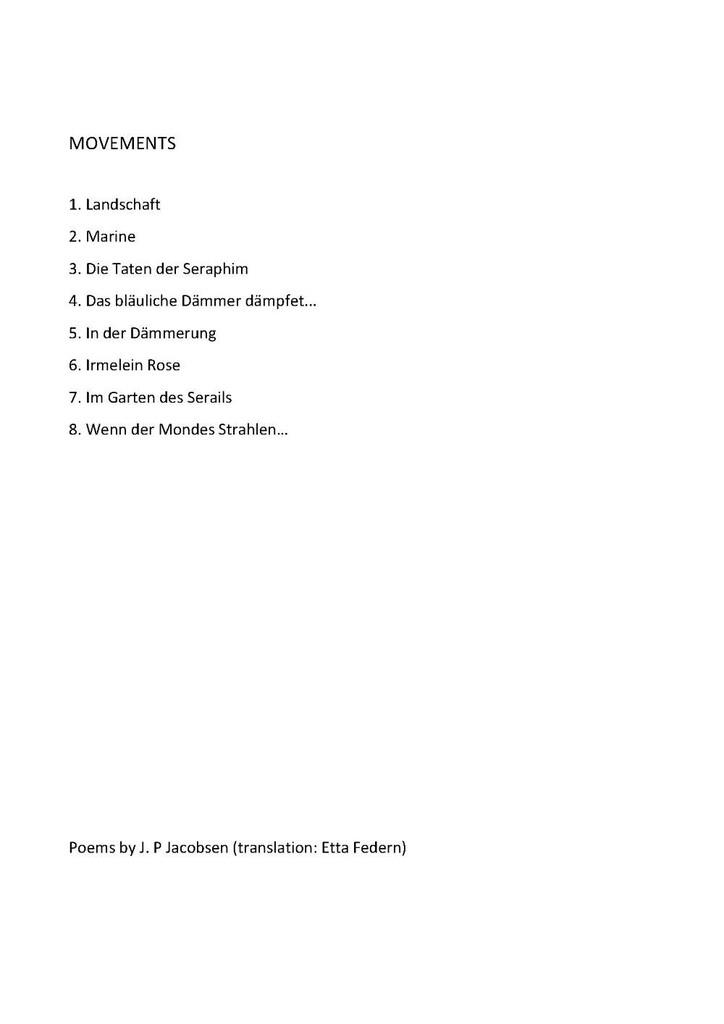 Eight songs after poems by J. P. Jacobsen, Op. 65