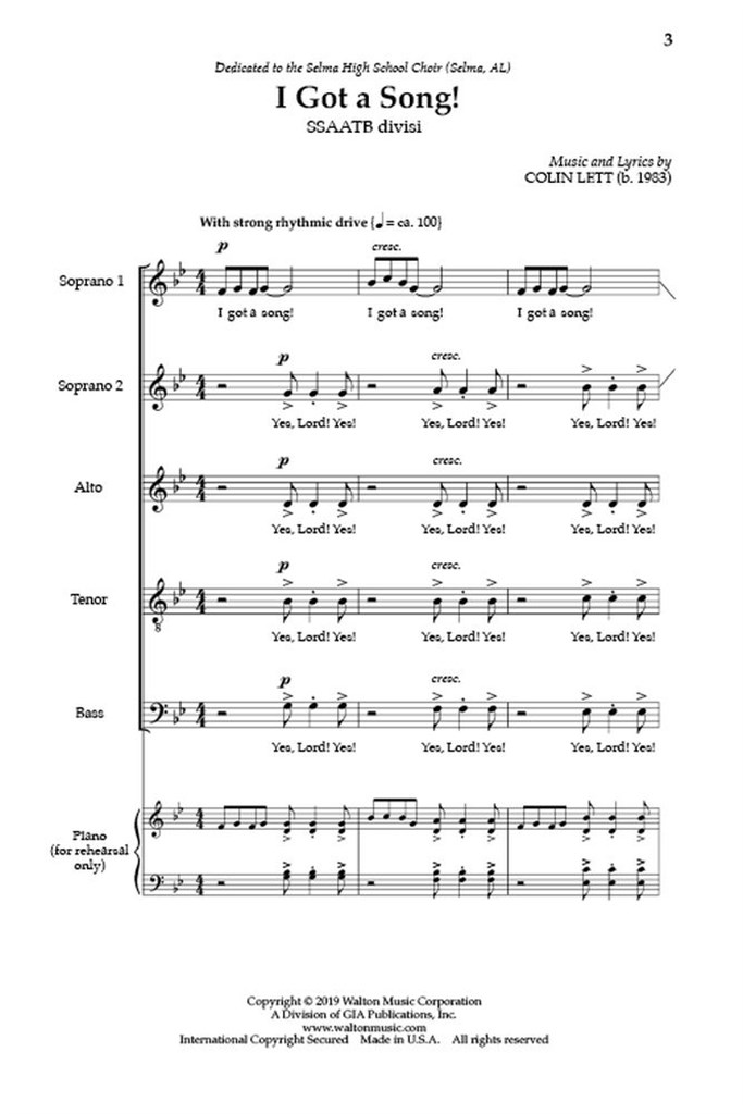 I Got a Song!