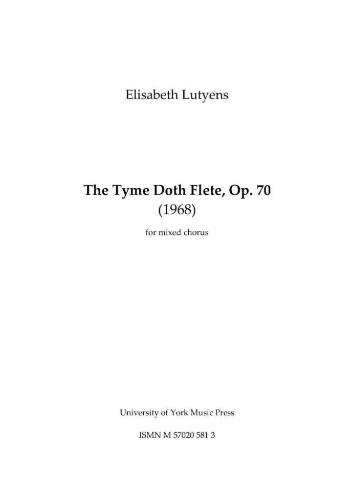 The Tyme Doth Flete