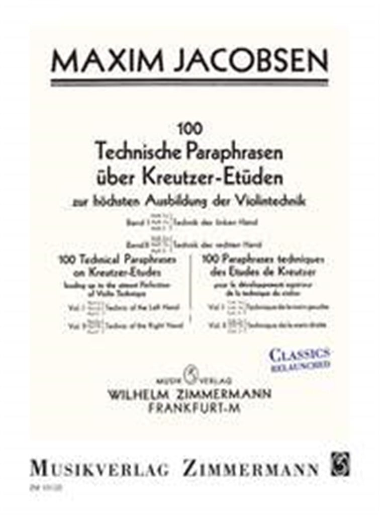 Technische Paraphrasen (Kreutzer-Etüden) 2 Vol 1a