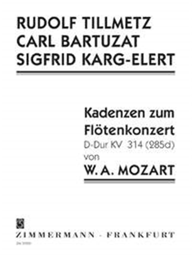 Cadenzas for the Flute Concert No. 2 D- KV 314