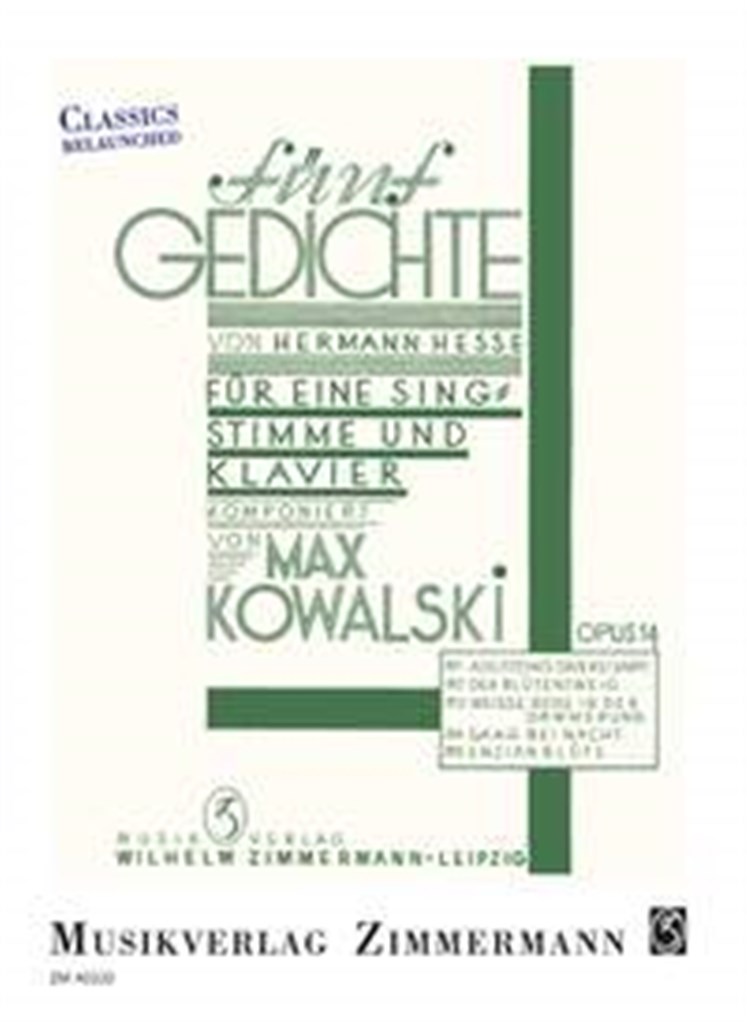 Fünf Gedichte von Hermann Hesse op. 14