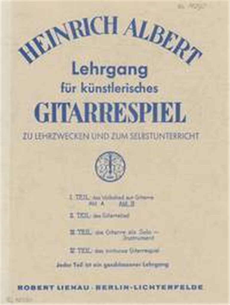 Lehrgang Für Künstlerisches Gitarrespiel Heft 1B