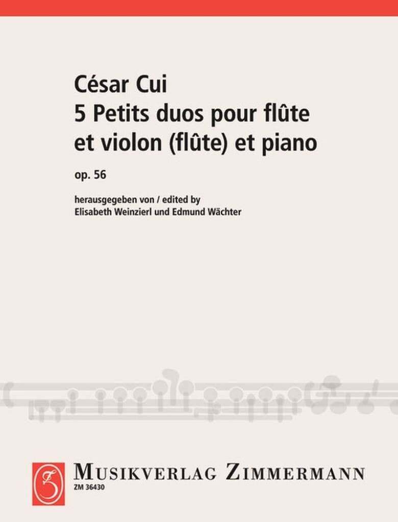 5 Petits duos pour flûte et violon et piano op. 56